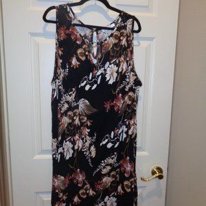 Lascana Venus dress black floral keyhole ring neckline and keyhole back